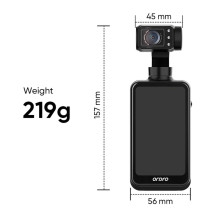 Ordro Pocket M5 3-Axis Gimbal Camera, 5K, for Vlogging and YouTube - Black
