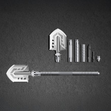 Wozinsky WSS-211 išgyvenimo kastuvas išgyvenimui, daugiafunkcis peilių laužytuvas, titnago švilpukas, harpūnas, 21 viena