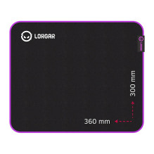 Lorgar Main 313, Gaming mouse pad, High-speed surface, Purple anti-slip rubber base, size: 360mm x 300mm x 3mm, weight 0