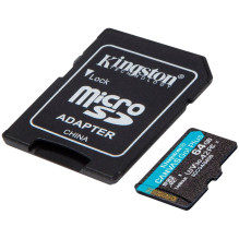 KINGSTON 64GB microSDXC Canvas Go Plus Gen4 200MB / s A2 U3 V30 kortelė + adapteris