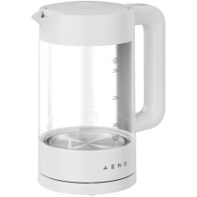 Electric Kettle, white, 220-240V, 1850-2200W, 1.7L, Keep warm 30 min, 40,60,80,90,100, console in Handle