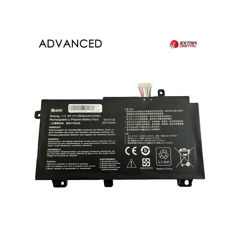 Nešiojamo kompiuterio baterija ASUS B31N1726, 3900mAh, Extra Digital Advanced