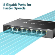 TP-LINK 8 prievadų gigabito nevaldomas „Pro“ komutatorius
