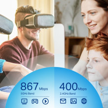 TP-LINK AC1300 dvigubos antenos didelio stiprinimo belaidis USB adapteris, „Archer T4U Plus“