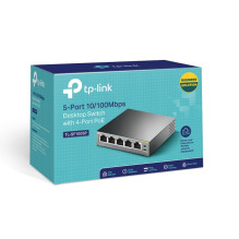 TP-LINK 5 prievadų 10 / 100 Mbps stalinis komutatorius su 4 prievadų PoE