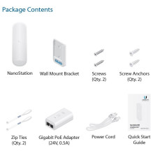 UBIQUITI NanoStation 5AC 16 dBi lauko 5 GHz airMAX ac CPE su Wi-Fi valdymo radiju