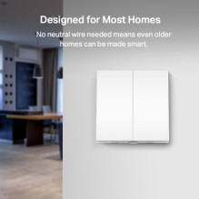 TP-LINK išmanusis šviesos jungiklis, 2 grupių, 1 krypties, Tapo S220 TP-LINK išmanusis šviesos jungiklis, 2 grupių, 1 krypties, Tapo S220