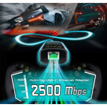 ALFA NETWORK kelių gigabitų USB-C 3,1–2,5 Gbps eterneto adapteris