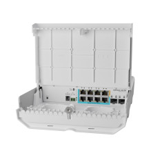 MIKROTIK lauko atvirkštinio PoE komutatorius su gigabito Ethernet ir 10G SFP+ prievadais, „netPower Lite 7R“