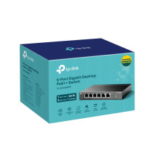 TP-LINK 6 prievadų gigabito darbalaukio komutatorius su 3 prievadų „PoE+“ ir 1 prievado „PoE++“