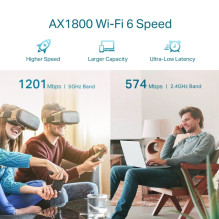 TP-LINK AX1800 „Wi-Fi“ diapazono plėtiklis RE605X