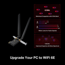 TP-LINK AXE5400 Wi-Fi 6E Bluetooth 5.3 PCIe adapteris Archer TXE72E