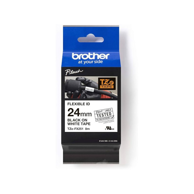 OEM Brother TZE-FX251 Black on White, 24mm x 8m