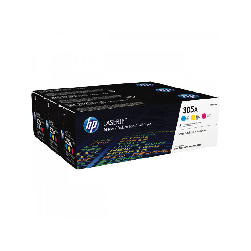 OEM kasetė HP No.305A Multipack (CF370AM) (CE411+CE412+CE413)