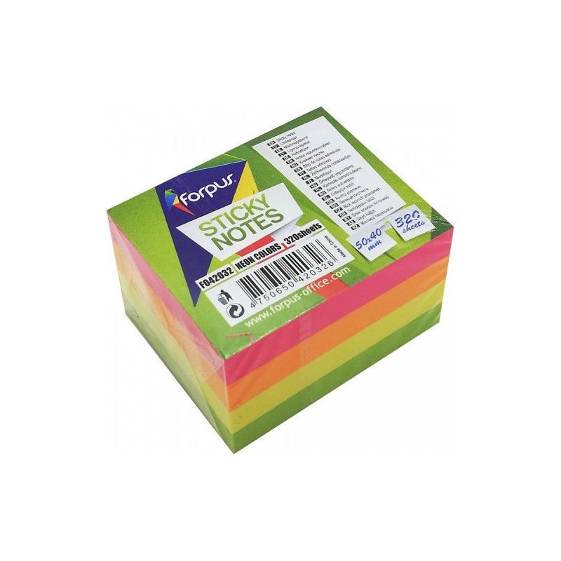 Lipnūs lapeliai Forpus, Neon, 50x40mm, spalvoti, kubas