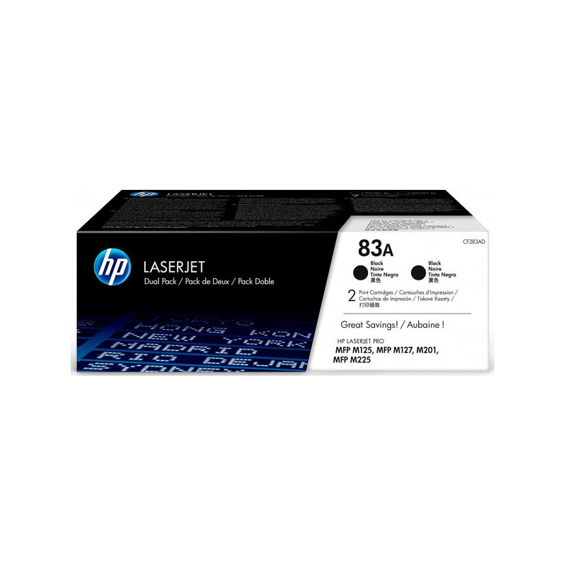 OEM kasetė HP No.83A Dual Pack Black (CF283AD)