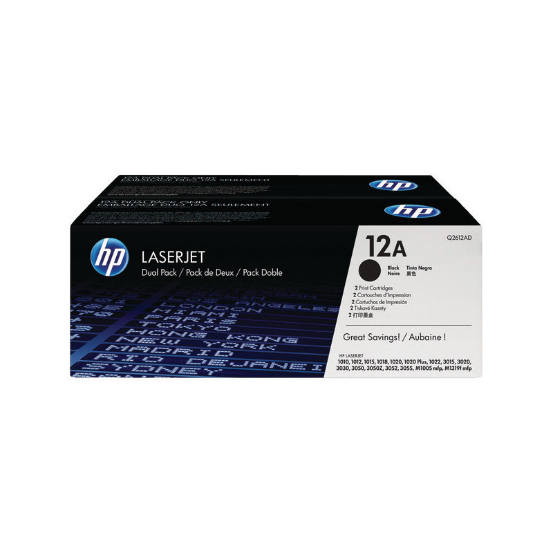 OEM kasetė HP No.12A Black (Q2612AD) dual pack