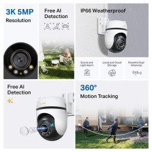 TP-LINK 5MP H.264 F1.6 diafragmos lauko apsaugos Wi-Fi kamera Tapo C530WS