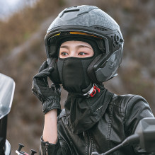 Wozinsky WKM-03B motociklo ir dviračio veido kaukė su žieminiu balaklavu - juoda