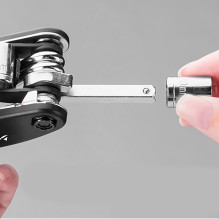 Wozinsky WMZ-01N tool kit, 16-in-1 bicycle multitool, pump, wrenches, inner tube kit - black