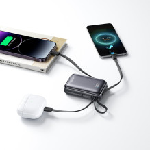 „Joyroom JR-PBF29“ 20000mAh 22,5W išorinė baterija su dvigubu laidu - juoda