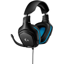 LOGITECH G432 Wired Gaming Headset 7.1 - LEATHERETTE - BLACK / BLUE - USB