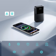 „Joyroom JR-QP192 Star Series Mini 20000mAh 22.5W“ išorinė baterija su skaitmeniniu ekranu – juoda