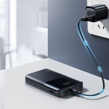 „Joyroom JR-QP191 Star Series Mini 10000mAh 22.5W“ išorinė baterija su skaitmeniniu ekranu – juoda