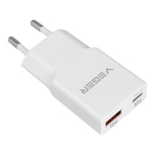 Veger telefono įkroviklis VEGER USB A + USB C QC PD 30W 30W1A1C baltas