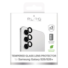 Puro tempered glass for the rear camera for Samsung Galaxy S26 / S26 Plus - with a black frame