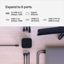 Belkin USB-C 6-IN-1 Core GaN dokas 130W
