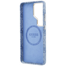 Etui Guess 4G Script MagSafe na Samsung Galaxy S26 Ultra - niebieskie