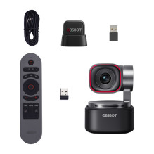 OBSBOT Tiny 3 Lite webcam with remote control and microphone