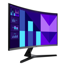 LCD monitorius, SAMSUNG, LS27D390GAUXEN, 27 colių, verslo / išlenktas, pakreipiamas, matinis, VA panelė, 1920x1080, 16:9