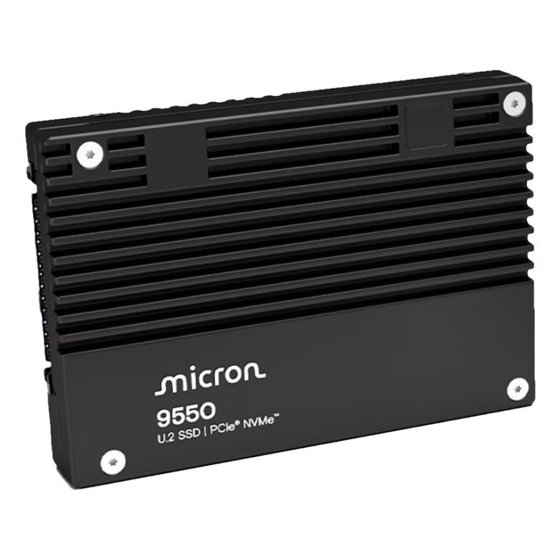 SSD, MICRON, SSD series 9550 MAX, 12.8TB, NVMe, NAND flash technology 3D TLC, Write speed 10000 MBytes / sec, Read speed