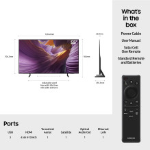 TV Set, SAMSUNG, 55", OLED / 4K / Smart, 3840x2160, Wireless LAN, Bluetooth, Tizen, Black, QE55S85FAUXXH