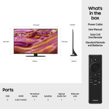 Televizorius, SAMSUNG, 50 colių, 4K Ultra HD, 3840 x 2160 pikselių, plokščias, Neo QLED, QE50QN90FATXXH