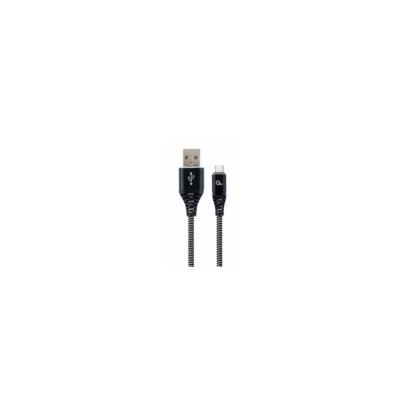 Gembird USB Male - USB Type C Male Premium cotton braided 1m Black