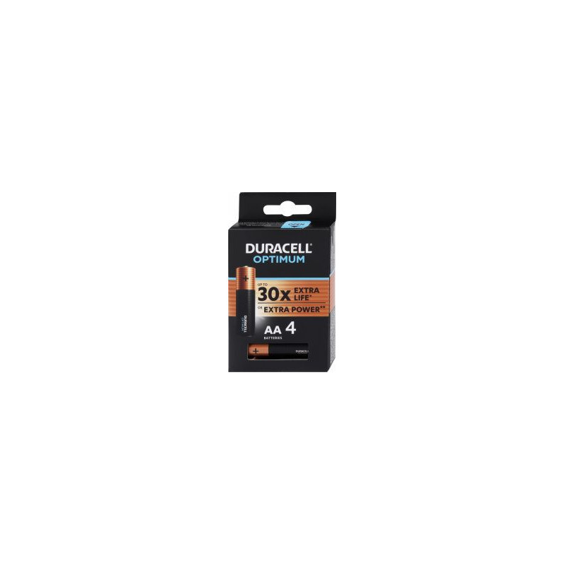 Duracell Optimum AA šarminės baterijos, 4 vnt. pakuotėje