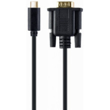 Kabelis Gembird USB Type-C kištukas - VGA kištukas 2m, juodas