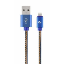 Gembird USB Male - Lightning Male Premium denim 1m Blue