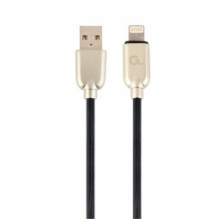 Gembird USB Male - Lightning Male Premium rubber 2m Black