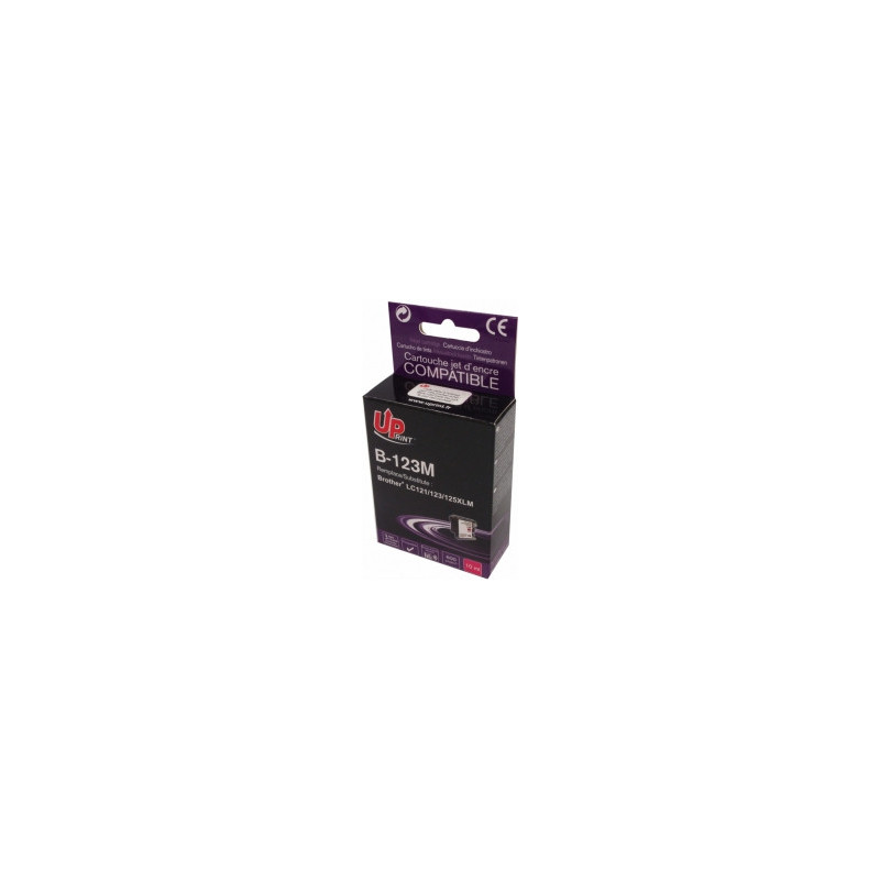Rašalo kasetė UPrint Brother LC123M / 125XLM rausvai raudona
