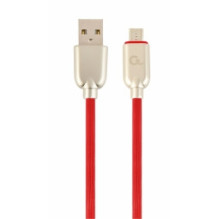 „Gembird“ USB kištukas - „Micro USB kištukas Premium“ guminis 1m raudonas