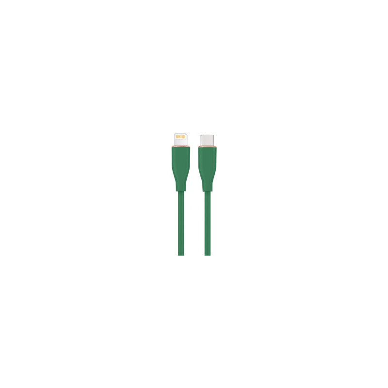Cable Gembird Premium silicon 8-pin Male - USB Type-C Male 1.5m Green