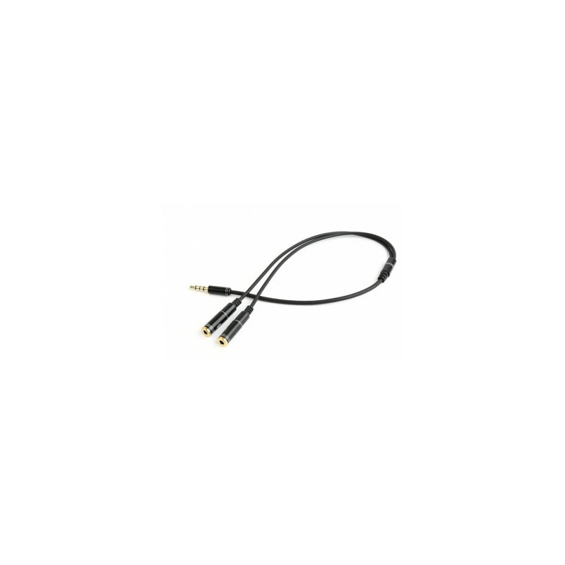 Gembird 3.5 mm audio + microphone adapter Metal