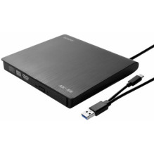 External drive Savio External Slim drive CD / DVD R / RW - USB-C / USB-A