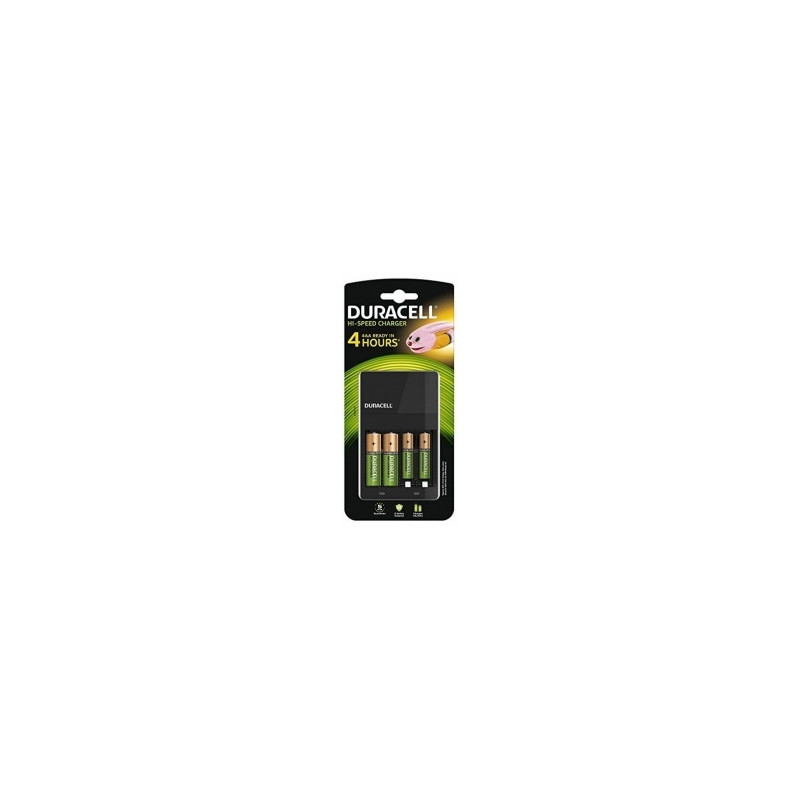 „Duracell“ didelės spartos įkroviklis su 2 AA 1300 mAh ir 2 AA 750 mAh baterijomis