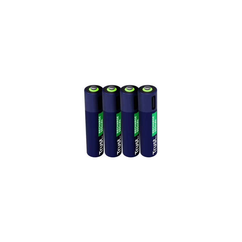 Baterijos Trust USB-C įkraunamos AAA baterijos, 4 vnt.