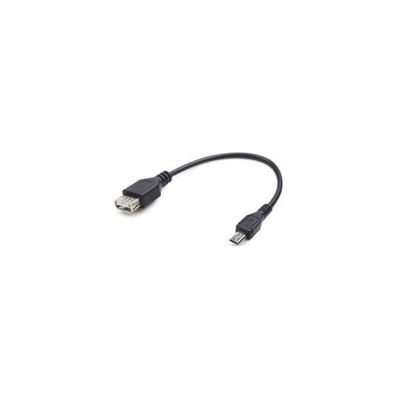Gembird OTG USB lizdas - MicroUSB lizdas, 0,15 m, juodas